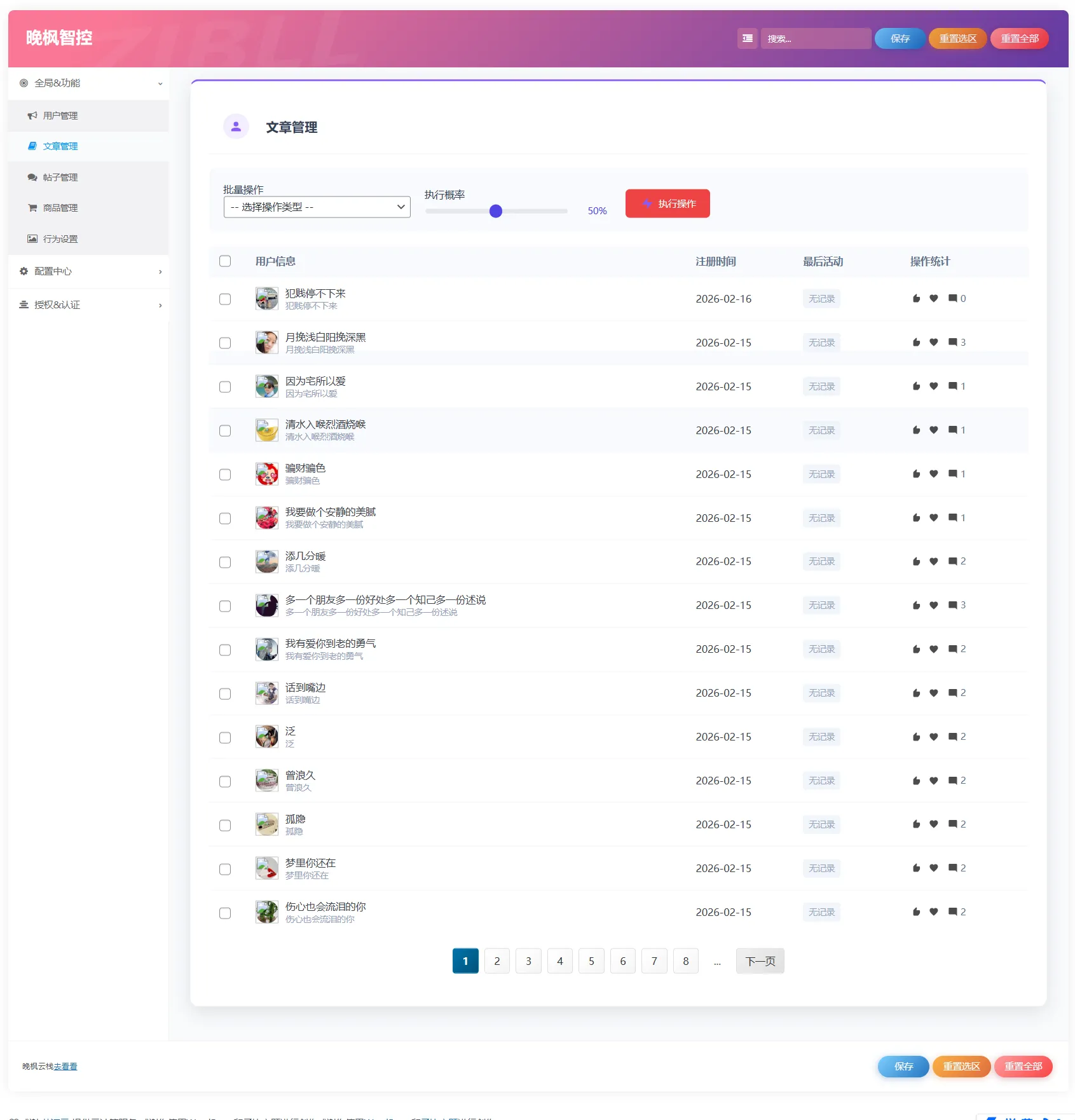 晚枫智控-助力站长运营-WordPress主题模板-zibll子比主题